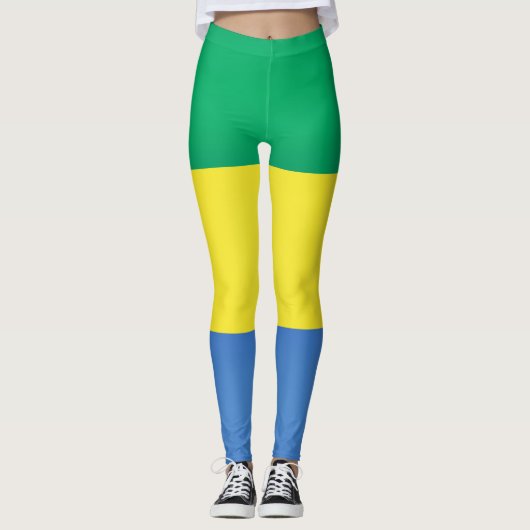 Coole Gabon Flag Fashion Leggings (Vorderseite)