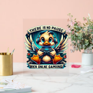 Coole Gamer Duck Wortart Acrylschild