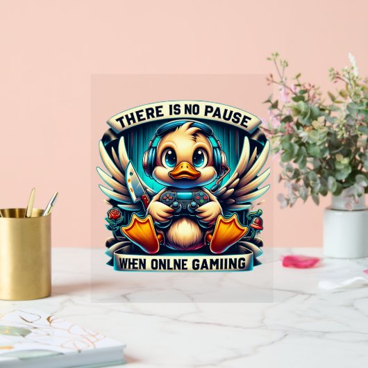 Coole Gamer Duck Wortart Acrylschild (Hochzeit)