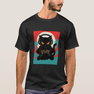 Coole Gamer-Katze Dark Fantasy Retro-Console-Vibes T-Shirt