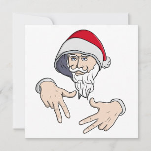 Coole Gangsta Hip Hop Hand Rap Santa Claus Einladung