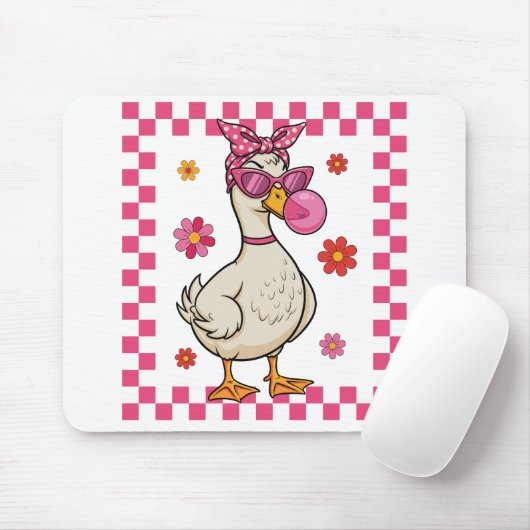 Coole Gans mit Bubblegum Mousepad (Mit Mouse)