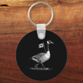 Coole Gänse mit kanadischem Flaggenkostüm für Mann Schlüsselanhänger (Vorderseite)