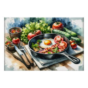 Coole Gastronomie-Liebhaber Frühstück Poster