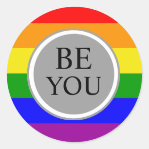 Coole Gay Pride Flag Sei du selbst Runder Aufkleber
