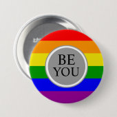 Coole Gay Pride Flagge Sei du selbst Button (Vorne & Hinten)
