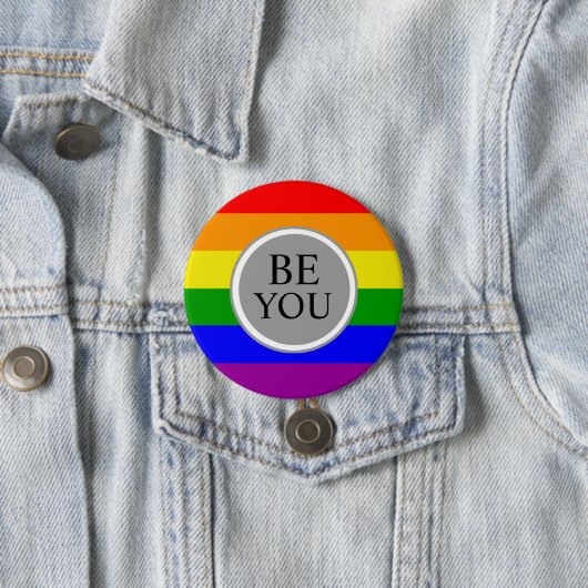 Coole Gay Pride Flagge Sei du selbst Button (Beispiel)
