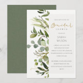 COOLE GEBRAUCHSINFORMATION GRÜNES FOLIAGE WATERCOL EINLADUNG (Vorne/Hinten)