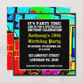 Coole Geburtstagsfeier Einladung (Vorne/Hinten)