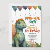 Coole Geburtstagsparty des Dinosauriers Einladung (Vorderseite)