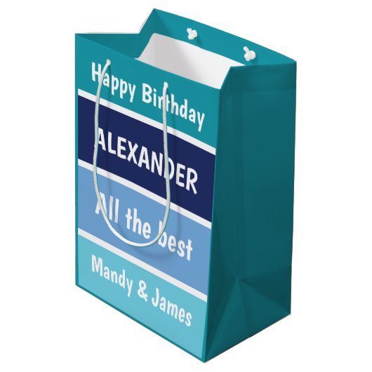 Coole Geburtstagswünsche Mittlere Geschenktüte (Rückseite Schrägansicht)