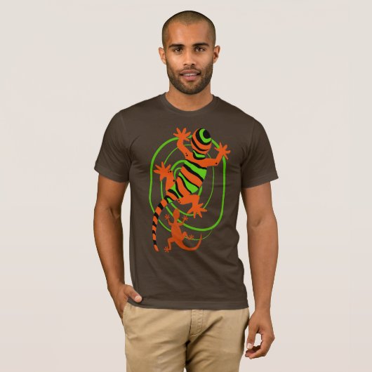 Coole Gecko Lizard Farbdrucke T-Shirt (Vorne ganz)