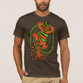 Coole Gecko Lizard Farbdrucke T-Shirt (Vorderseite)