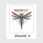 Coole gedrehte Steampunkdragonfly - Drachen fliege Aufkleber (Blatt)