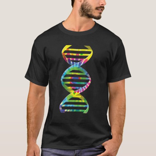 Coole Gefärbte Krawatte DNA Helix Funny Genetics R T-Shirt (Vorderseite)