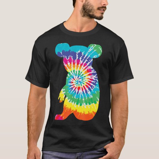 Coole Gefärbte Krawatte Koala Rainbow Print Animal T-Shirt (Vorderseite)
