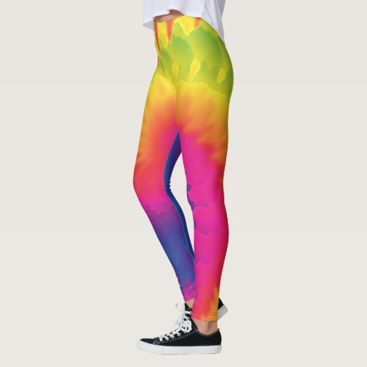 Coole Gefärbte Krawatte Regenbogen-Mode Leggings (Links)