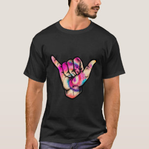 Coole Gefärbte Krawatte Shaka unterzeichnen T-Shir T-Shirt