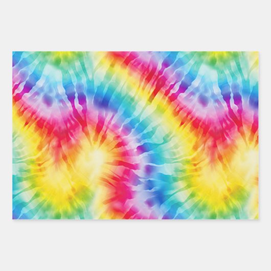 Coole Gefärbte Krawatte Sun Burst Geschenkpapier Set (Vorderseite 3)