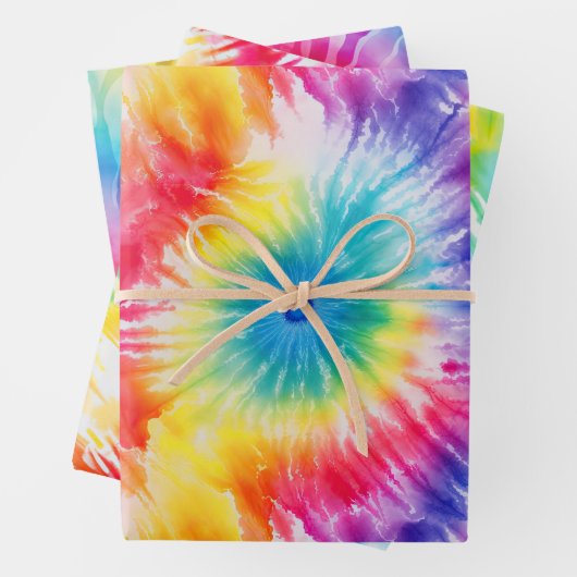 Coole Gefärbte Krawatte Sun Burst Geschenkpapier Set (Beispiel)