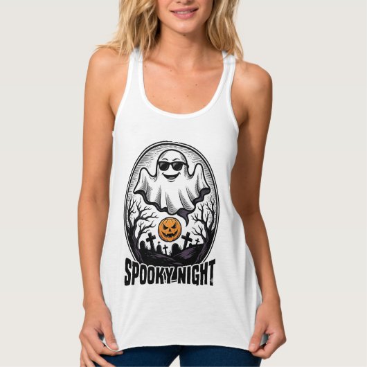 Coole Geist Halloween Vintage Gravur Tee Art_1 (Vorderseite)