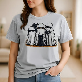 Coole Geister und Schwarze Katzen Halloween T - Sh T-Shirt