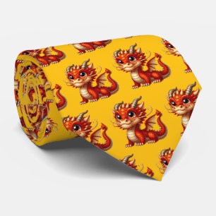 Coole gekachelte japanische Drache Krawatte