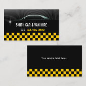 Coole Gelb-Checkered-Car & Van-Hire-Visitenkarte Visitenkarte (Vorne/Hinten)