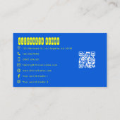 Coole Gelb- und Blautypografie Visitenkarte (Rückseite)