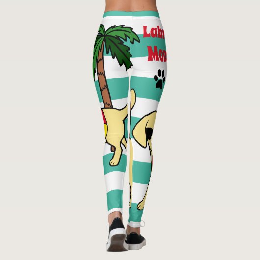Coole gelbe Labrador-Sonnenbrille-Labrador-Mama Leggings (Rückseite)