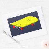 Coole gelbe Skateboard Rechteckiger Aufkleber (Umschlag)