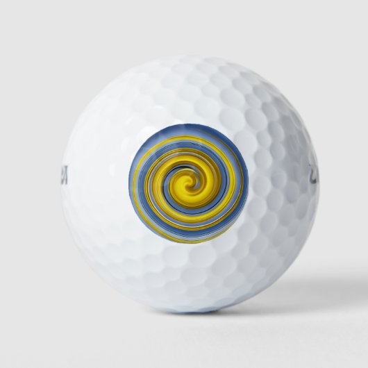 Coole gelbe und blaue Spirale Golfball (Vorderseite)
