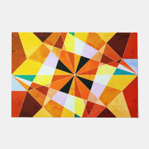 Coole geometrische Formen in warmen Farben Fußmatte