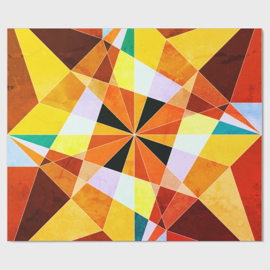 Coole geometrische Formen in warmen Farben Geschenkpapier (Flach)