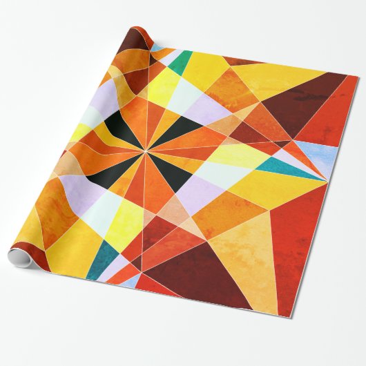 Coole geometrische Formen in warmen Farben Geschenkpapier (Ungerollt)