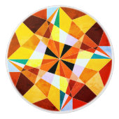 Coole geometrische Formen in warmen Farben Keramikknauf (Vorderseite)