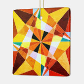 Coole geometrische Formen in warmen Farben Keramikornament (Links)