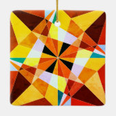 Coole geometrische Formen in warmen Farben Keramikornament (Rückseite)