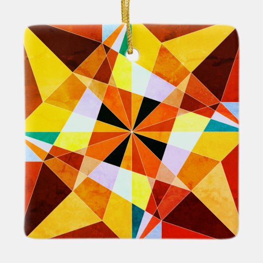 Coole geometrische Formen in warmen Farben Keramikornament (Vorderseite)