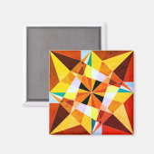 Coole geometrische Formen in warmen Farben Magnet (Vorderseite/Rückseite)