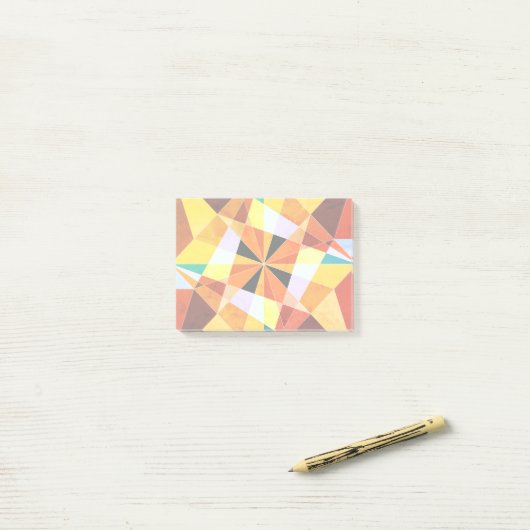 Coole geometrische Formen in warmen Farben Post-it Klebezettel (Auf Schreibtisch)
