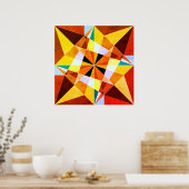 Coole geometrische Formen in warmen Farben Poster (Küche)