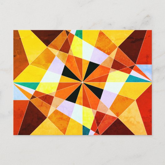 Coole geometrische Formen in warmen Farben Postkarte (Vorderseite)