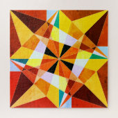 Coole geometrische Formen in warmen Farben Puzzle (Horizontal)