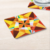 Coole geometrische Formen in warmen Farben Rechteckiger Pappuntersetzer (angewinkelt)