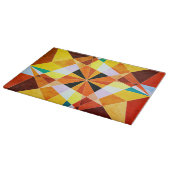 Coole geometrische Formen in warmen Farben Schneidebrett (Ecke)