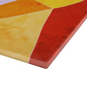Coole geometrische Formen in warmen Farben Schneidebrett (Ecke)