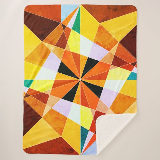 Coole geometrische Formen in warmen Farben Sherpadecke (Vorderseite)