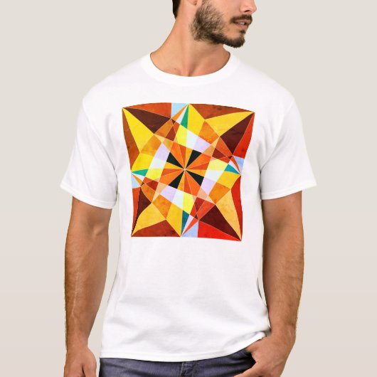 Coole geometrische Formen in warmen Farben T-Shirt (Vorderseite)