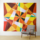 Coole geometrische Formen in warmen Farben Wandteppich (Beispiel (Horizontal))